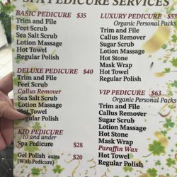 J Nails & Spa - Updated pricing for spa pedicure add $20 for Gel