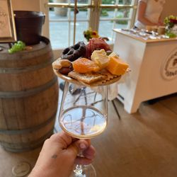 Shugcuterie - At a winery event with our charcuterie wine glass toppers!