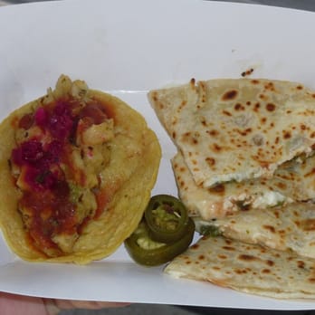 Border Grill - Potato Rajas Taco and Poblano Quesadilla - Food Trucks Near Me Border Grill - Potato Rajas Taco and Poblano Quesadilla - Food Trucks Near Me