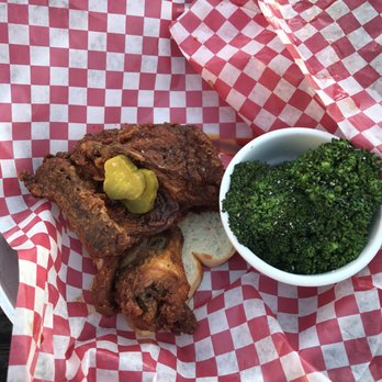 Roost Fried Chicken - Order of hot chicken with a side $9.50 Looks real, but this is NOT Nashville hot chicken. Do yourself a favor & order the regular - Southern Near Me - Bozeman, Montana Roost Fried Chicken - Order of hot chicken with a side $9.50 Looks real, but this is NOT Nashville hot chicken. Do yourself a favor & order the regular - Southern Near Me - Bozeman, Montana