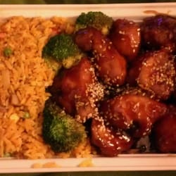 Chopstick - Great portion size for a take out dinner combo. Sesame chicken with broccoli and pork fried rice.
