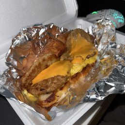 Sausage, egg, and cheese croissant