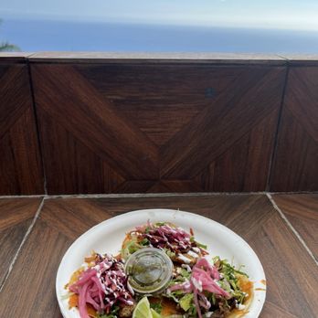Shaka Tacoz - Tacoz (3)- two fish and one steak with an ocean view from outdoor seating area - Mexican Near Me - Captain Cook, Hawaii Shaka Tacoz - Tacoz (3)- two fish and one steak with an ocean view from outdoor seating area - Mexican Near Me - Captain Cook, Hawaii