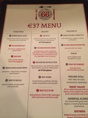 Menu photo 3 Brasserie Sixty6 Dublin, D