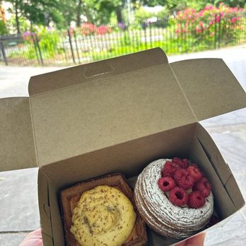 Petit Chou - Banana Cream Pie and Raspberry Cheesecake Danish - Bakeries Near Me - New York, New York Petit Chou - Banana Cream Pie and Raspberry Cheesecake Danish - Bakeries Near Me - New York, New York