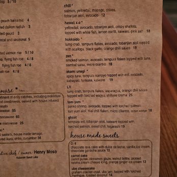 Kabooki Sushi - Menu as of December 2023 - Japanese Near Me - Orlando, Florida