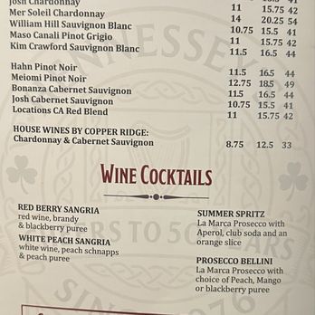 Hennessey's - Wine menu - Irish Near Me - San Juan Capistrano, California Hennessey's - Wine menu - Irish Near Me - San Juan Capistrano, California