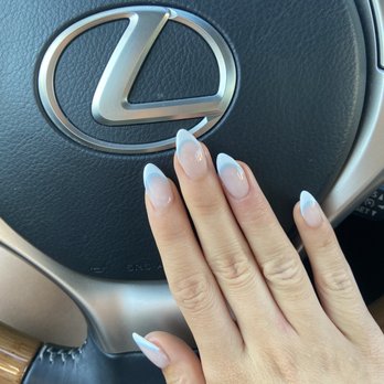 QQ Nails Spa - Dip nails with French tips & accent line - Nail Salons Near Me - Arcadia, California QQ Nails Spa - Dip nails with French tips & accent line - Nail Salons Near Me - Arcadia, California