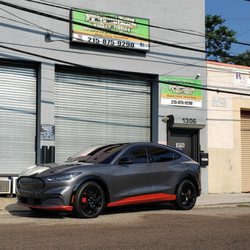 Mach-E Got nano-Ceramic Tint On with red accent.
