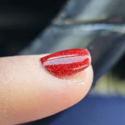 Serenity Nails & Spa - Side of nail not painted.