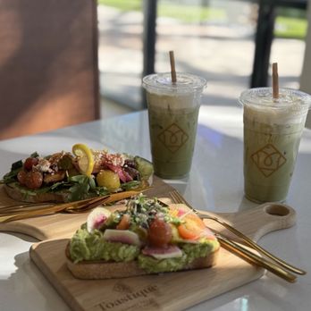 Toastique - Greek Toast & Avocado Smash Toast Iced matcha latte - Coffee & Tea Near Me - Scottsdale, Arizona Toastique - Greek Toast & Avocado Smash Toast Iced matcha latte - Coffee & Tea Near Me - Scottsdale, Arizona