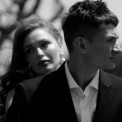 Nick Streeter Photo - Black-and-white wedding editorial on the California coast.