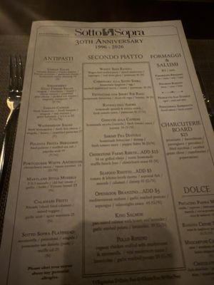 Menu photo 1 Sotto Sopra Baltimore, MD Menu photo 1 Sotto Sopra Baltimore, MD