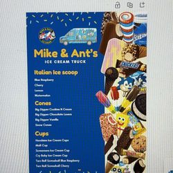Mike & Ant's Ice Cream truck  - Our menu