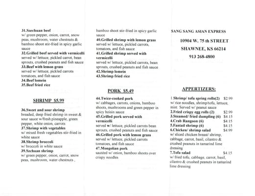 Menu photo 6 Sang Sang Asian Express Shawnee, KS Menu photo 6 Sang Sang Asian Express Shawnee, KS