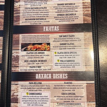 Costa Mexican Grill - Menu - Mexican Near Me - Batesville, Mississippi