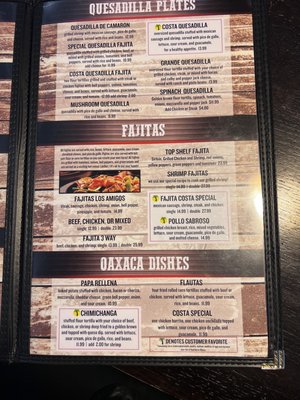 Menu photo 4 Costa Mexican Grill Batesville, MS