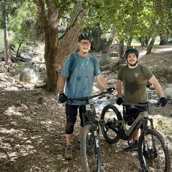 Cuso's Bikes - E-mountain bikes on Jesusita Trail. Quite a workout.