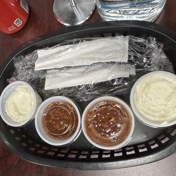 Nay Restaurant - Free Garlic Sauce and Red Sauce comes with an entree - Mediterranean Near Me - Glendale Heights, Illinois
