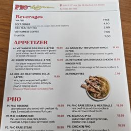 Front of the New Menu