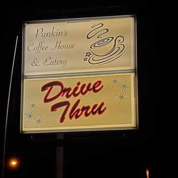Punkins Coffee House & Eatery - drive thru sign - Coffee & Tea Near Me - Idabel, Oklahoma