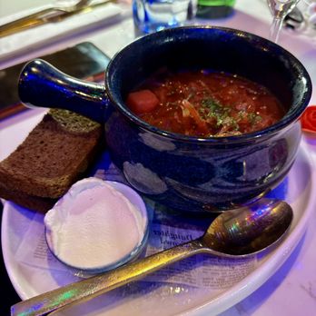 Sveta - Ukrainian Borscht
Traditional Beet Soup Served With Dark Bread - Modern European Near Me - New York, New York Sveta - Ukrainian Borscht
Traditional Beet Soup Served With Dark Bread - Modern European Near Me - New York, New York