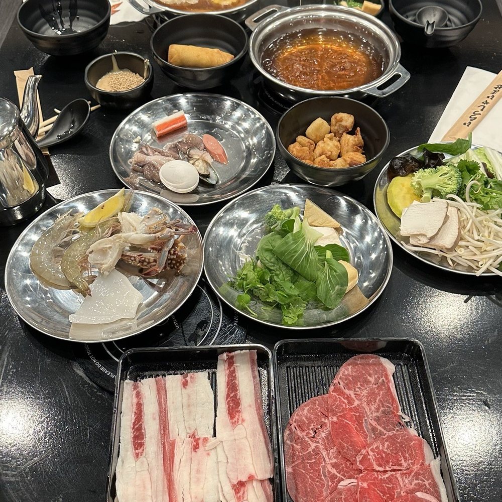 Shabu King - Beef Short Plates & Top Blade, crab, shrimps, baby octopus, cuttlefish and mussels. Spring Roll & Chicken Karage - Buffets Near Me - Dublin, California Shabu King - Beef Short Plates & Top Blade, crab, shrimps, baby octopus, cuttlefish and mussels. Spring Roll & Chicken Karage - Buffets Near Me - Dublin, California