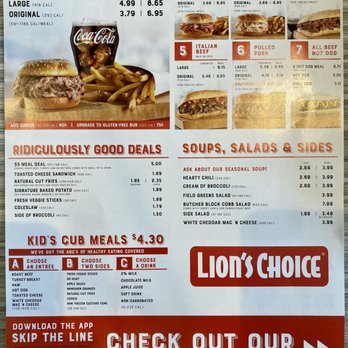 Lion's Choice - Edwardsville - menu 1 sandwiches and such - Fast Food Near Me - Edwardsville, Illinois