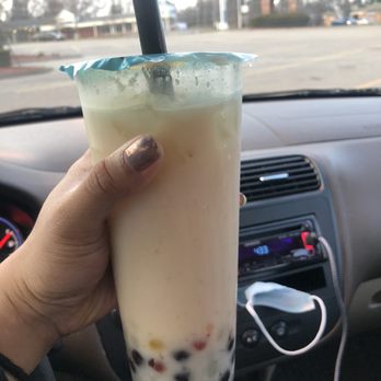 Bubble tea lab - Lychee milk tea with almond milk, boba and rainbow crystals - Bubble Tea Near Me - Gurnee, Illinois Bubble tea lab - Lychee milk tea with almond milk, boba and rainbow crystals - Bubble Tea Near Me - Gurnee, Illinois