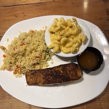 Aspen Creek Grill - Honey Lime Salmon 5oz with rice & macncheese - Seafood Near Me - Irving, Texas
