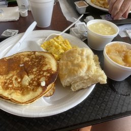 Egg breakfast special and I added two pancakes.
