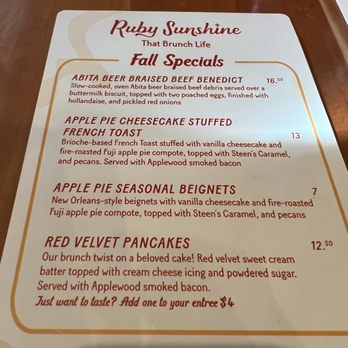 Ruby Sunshine Charlotte Southend - Menu - Breakfast & Brunch Near Me - Charlotte, North Carolina Ruby Sunshine Charlotte Southend - Menu - Breakfast & Brunch Near Me - Charlotte, North Carolina