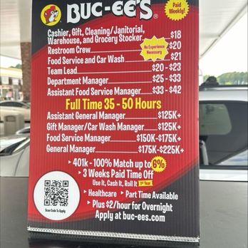 Buc-ee’s - Job Salary - Gas Stations Near Me - Florence, South Carolina