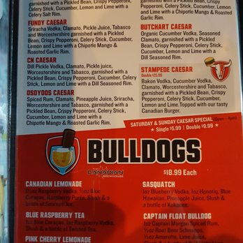 The Canadian Brewhouse - Ceasar menu - Sports Bars Near Me - Edmonton, Alberta