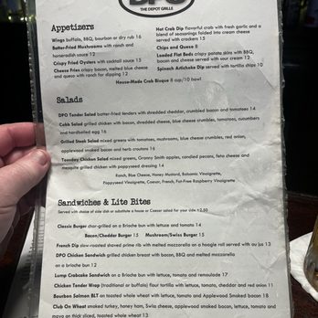 The Depot Grille - Menu side 2 - American Near Me - Staunton, Virginia The Depot Grille - Menu side 2 - American Near Me - Staunton, Virginia