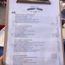 Honky Tonk - Menu