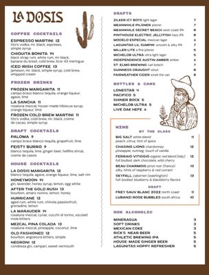 Menu photo 6 La Dosis Coffee + Cocktails Cedar Park, TX Menu photo 6 La Dosis Coffee + Cocktails Cedar Park, TX