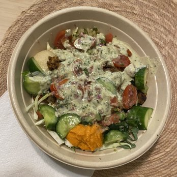 CAVA - Salad Bowl (Harissa Chicken) - Mediterranean Near Me - Pasadena, California CAVA - Salad Bowl (Harissa Chicken) - Mediterranean Near Me - Pasadena, California