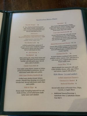 Menu photo 3 Thunderhead Lodge Andreas, PA