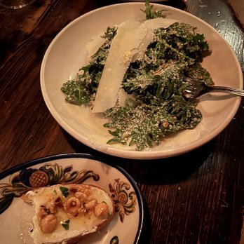Sotto - goat cheese, hazelnut honey, grilled bread and black kale caesar w/ parmigiano - Italian Near Me - Cincinnati, Ohio Sotto - goat cheese, hazelnut honey, grilled bread and black kale caesar w/ parmigiano - Italian Near Me - Cincinnati, Ohio
