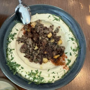 Hamsa - Lamb Hummus, must get. - Mediterranean Near Me - Houston, Texas Hamsa - Lamb Hummus, must get. - Mediterranean Near Me - Houston, Texas