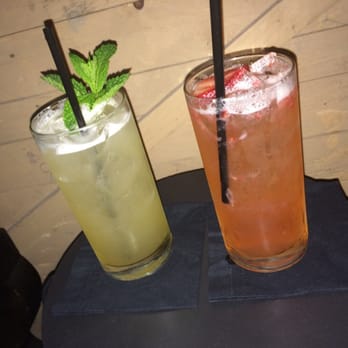 The Blind Rabbit - Pear blossom cocktail and a berry peach tea cocktail. - Cocktail Bars Near Me - Anaheim, California
