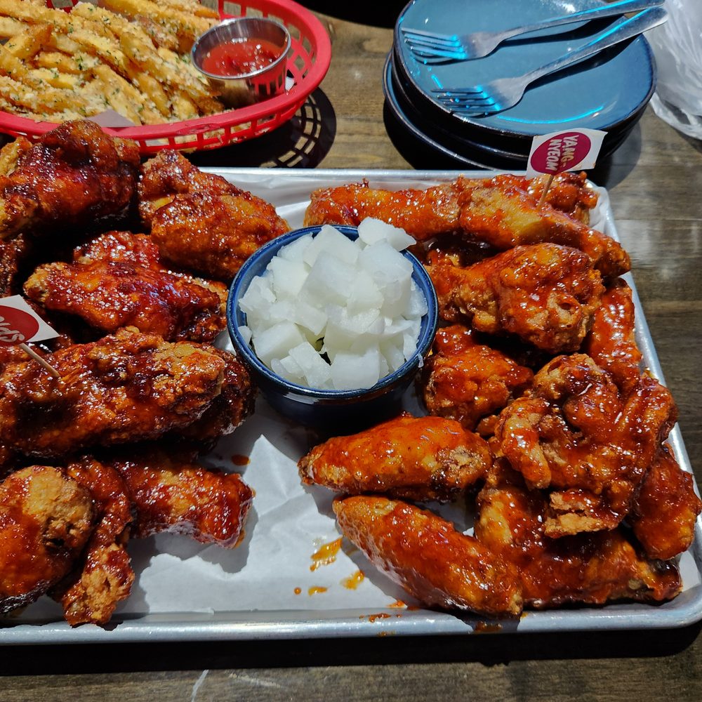 Bonchon Denver - Buchtel Blvd - Large (24 piece) wings. Half n half (Spicy/Yangnyeom) - Chicken Wings Near Me - Denver, Colorado