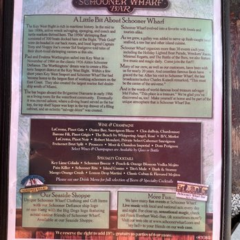 Schooner Wharf Bar - Menu - Seafood Near Me - Key West, Florida Schooner Wharf Bar - Menu - Seafood Near Me - Key West, Florida