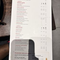 P.F. Chang's - Wine menu