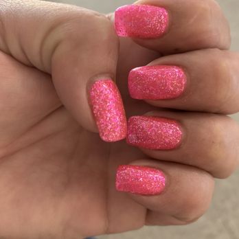 Hot Rock Nails & Spa - The photo does NOT do this glitter gel polish justice - Nail Salons Near Me - Mesa, Arizona