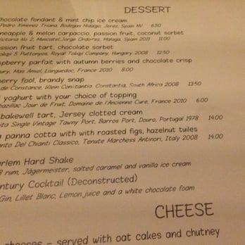 Bread Street Kitchen - Dessert menu - British Near Me - London, XGL