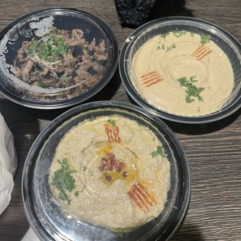 Sufrat Mediterranean Grill - Baba Ghanouge Hummus Beef Shawarma Side - Mediterranean Near Me - Pembroke Pines, Florida