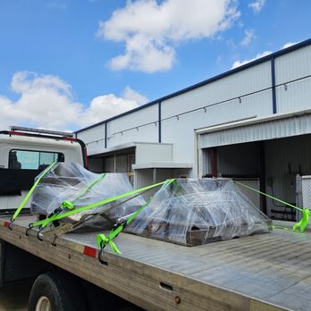 I Tow You - Commercial machinery shrink-wrapped and secured for safe transport using professional flatbed towing services. - Towing Near Me - Hockley, Texas I Tow You - Commercial machinery shrink-wrapped and secured for safe transport using professional flatbed towing services. - Towing Near Me - Hockley, Texas
