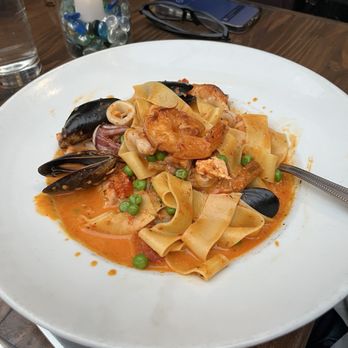 Catalan - His pasta with seafood. Still no name. Really good. - Mediterranean Near Me - Rancho Mirage, California Catalan - His pasta with seafood. Still no name. Really good. - Mediterranean Near Me - Rancho Mirage, California